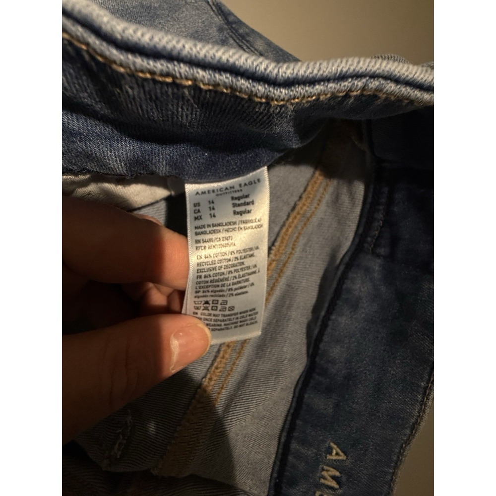 American Eagle Jeans Womens 14 Blue Curvy Kick Boot Next Level Stretch Denim - Picture 7 of 16